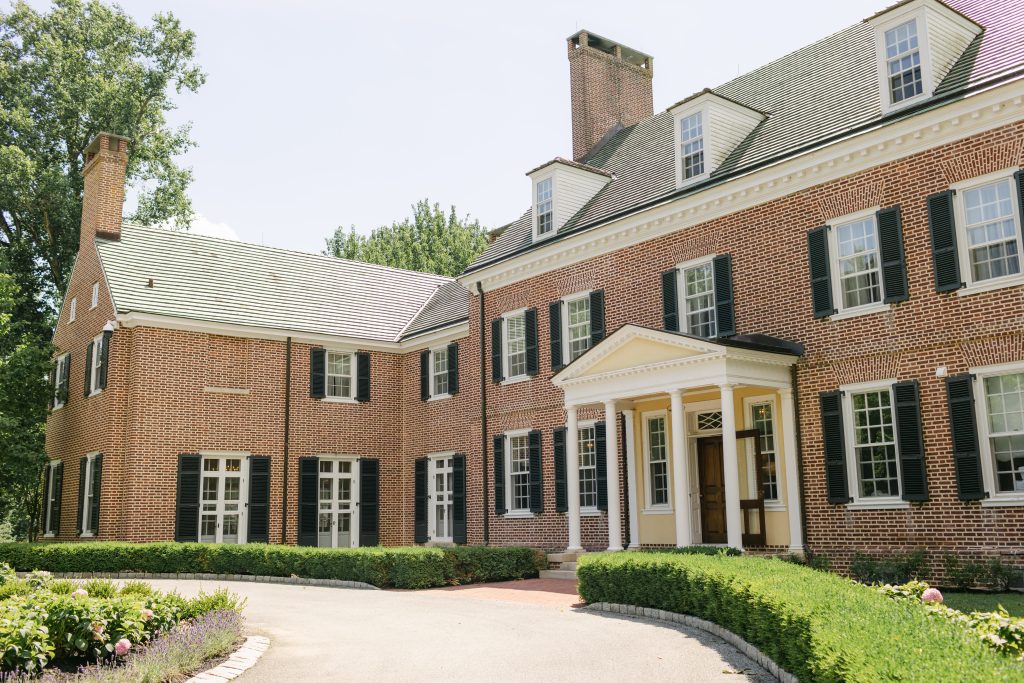 A photo of the facade of the Manor House at Bohemia Manor Farm